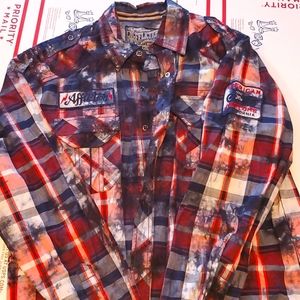 Men's large Affliction black premium long sleeve button up